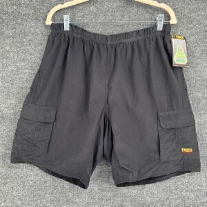 Trico Padded Bike Cycling Cargo Shorts Mens Large Black Nylon Lined Pull On